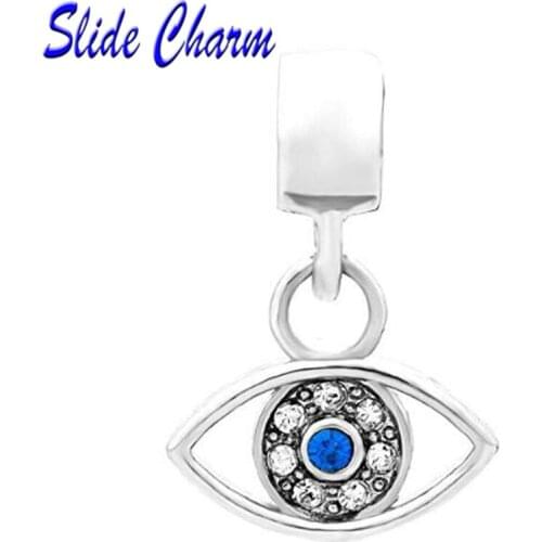 Slide charm DIY beads Magic Eye Pendant Charm Beads fit Pandora bracelet necklace