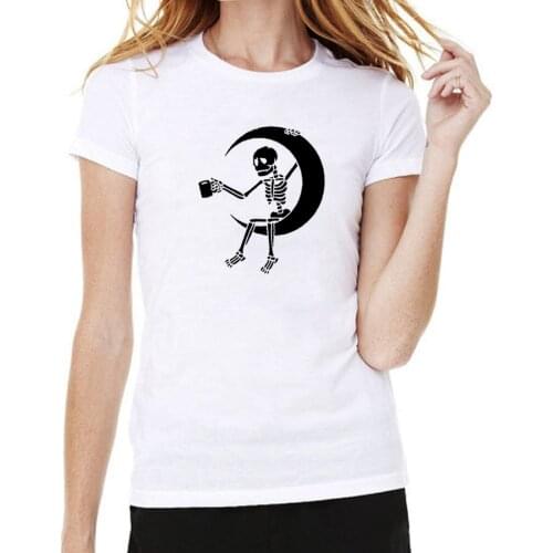 Skeleton Design T Shirts Women Cotton Summer Short Sleeve O-neck Tee Shirt Femme Casual Tshirt Women Tops Loose Camiseta Mujer