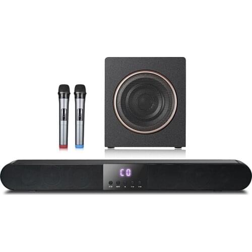 Home Theater Audio Set Stereo Bluetooth Speaker Echo Wall KTV Sound Blaster Subwoofer Wireless Soundbar Microphone Music Center