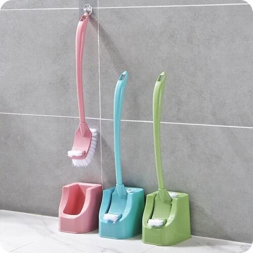 Double-sided Long Handle Soft Hair Cleaning Toilet Brush Set Bathroom Accessories Without Dead Corner Decontamination Home Tool