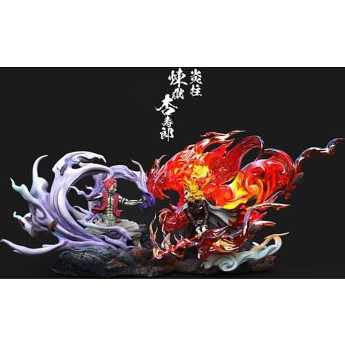 Demon Slayer Blade Flame Pillar Purgatory Apricot Shou Lang And Yi Wo Block GK Limited Statue Figure