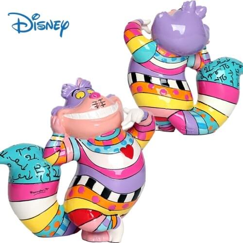 Disney Genuine Kawaii Cheshire Cat Action Figure Collection Model Alice In Wonderland Anime Figures Resin Dolls Decor Toys Boxed