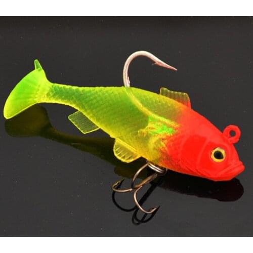 Lead Head Hook Fish 4pcs 7.5g 60mm Classic Soft Lures Swimbaits Artificial Bait Silicone Lure Fishing Tackle Fishing Lures
