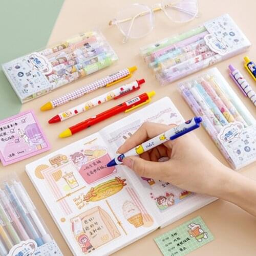 6pcs/Set Cute Lovely Dog Colorful Highlighter Marker Pen Drawing Fluorescence Marker Pen School Office Supply Student Stationery