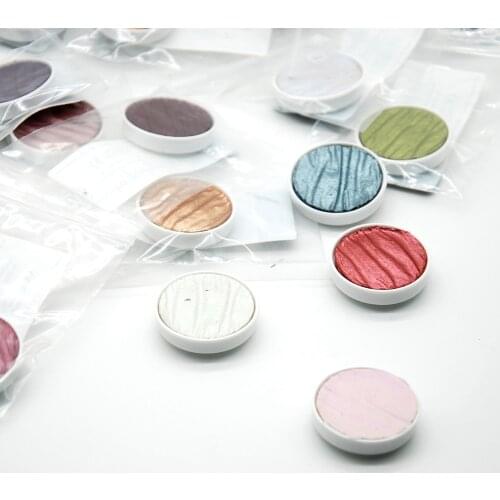 Germany Finetec Coliro Handmade Solid Watercolor Paints Gold Silver Pearl Colors Single Pieces