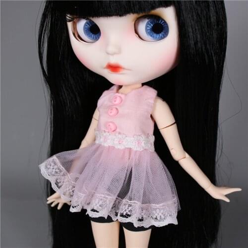 ICY DBS Blyth doll licca body spring suit pink dress with lace short pants