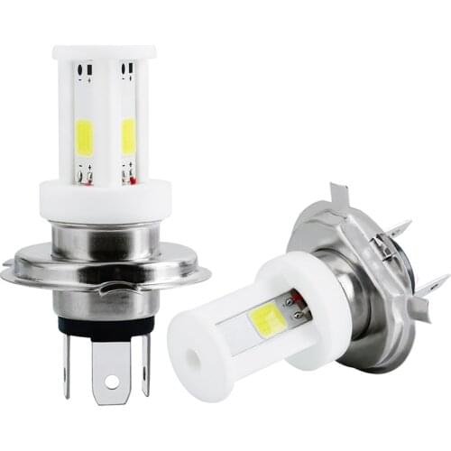 H4 Motorcycle Headlight Bulbs Ceramic LED H6 BA20D P15D 3 Sides COB Moto Lights High Low Beam Motobike Head Lamp ATV Accessories