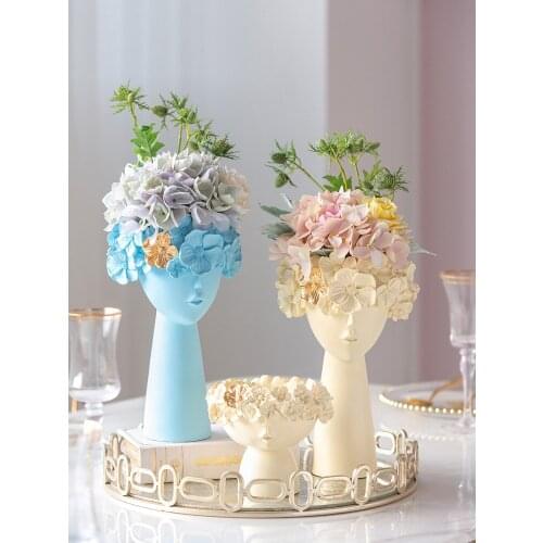 Ceramic Creative Simple Living Room Entrance TV Cabinet Vase Storage Decoration Dried Flowers Flower Arrangement Decorations