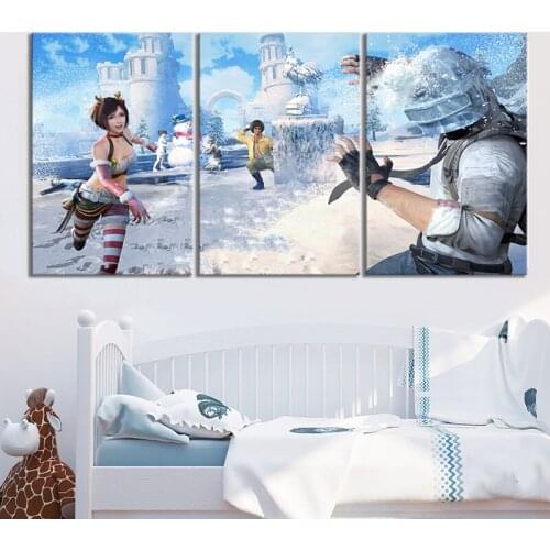 3 Piece Decorative Painting Poster New Fashion Office Home Mural Pubg Warrior Snowfield Game Painting Fanxin Wholesale