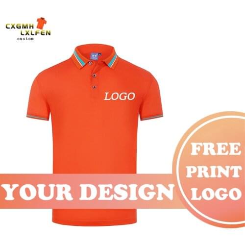 8-color POLO shirt summer casual customization summer new unisex lapel short sleeve printing DIY brand text