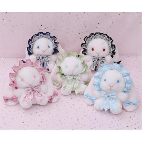 Cute Cartoon Plush Rabbit Messenger Bag Lolita Girls Shoulder Bag Bows Lace Cosplay Doll Chain Bags D326
