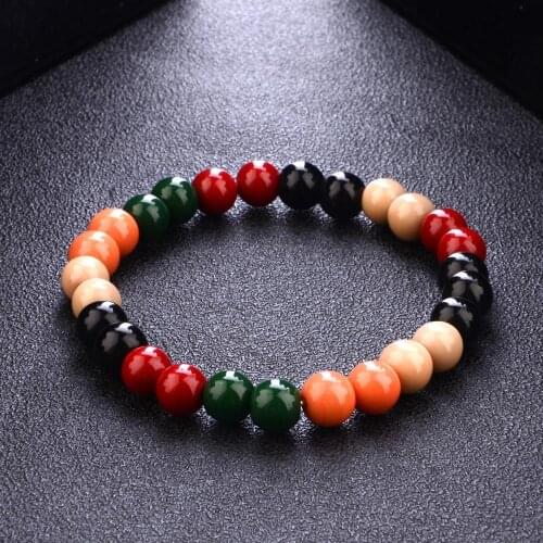 Men Beads Bracelet 0.8mm Big Natural Stone Elastic Bracelet Buddha Bracelet Men Jewelry gift Pulseira Masculina