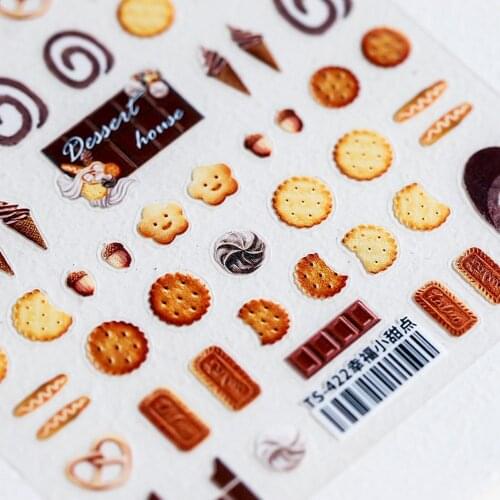 2021 New Cute Little Biscuit Nail Art Sticker Japanese 5d Nail Sticker Embossed Little Biscuit Nail Art Decoration Sticker