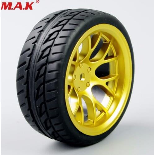 NEW 4 pcs/set hot RC car accessories 1/10 tires & wheel rim 12mm hex fit for HSP HPI RC 1:10 on-road RC car KF/DHG+PP0150 parts