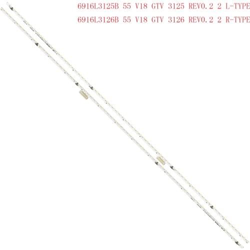 New Kit 2pcs 72LED 610mm LED backlight strip for 55inch LG 6916L3126B 6916L3125B 55 V18 GTV 3126 R 3125 L type