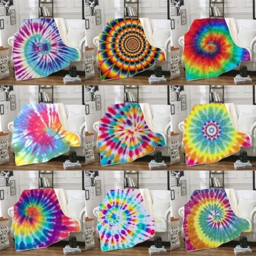 3D Printed Rainbow Sherpa Blanket Couch Quilt Cover Travel Youth Bedding Outlet Velvet Plush Throw Fleece Blanket Duvet Dropship