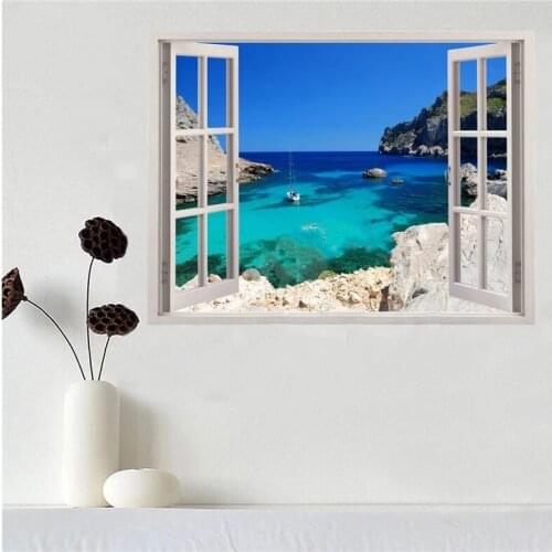 Beach Sunset Blue Sea Modern Art Seaside Landscape Painting Art Poster Canvas Cloth Wall Poster Printing Home Decoration Paintin