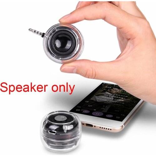 Portable Mobile Phone Loudspeaker Aux Audio Jack Mini Wireless Round Shape Powerful Crystal Speaker