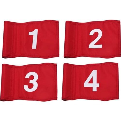 Numbered Golf Flag with Tube Inserted, All 8Inch L x 6Inch, Putting Green Flags for Yard, 420D Nylon Mini Pin Flags