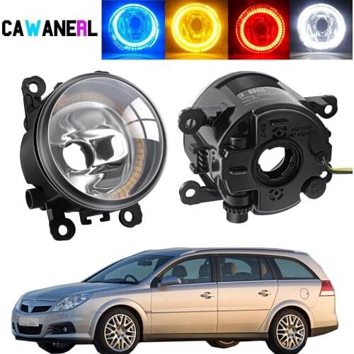2 Pieces Angel Eye Fog Light Assembly For Opel Vectra C 2002-2008 Car Front Bumper Halo Ring DRL Fog Daytime Running Lamp 12V