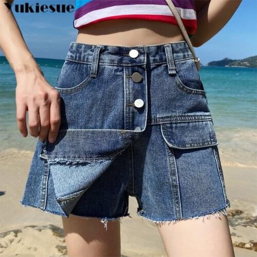 Womens shorts woman 2020 summer high waist vintage denim shorts for women skirt short femme jeans womens clothing ladies