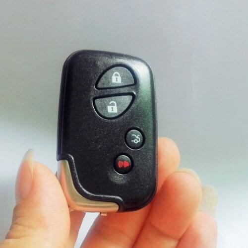 Smart Remote Uncut Key Case Shell Fob Car Key Cover 4 Buttons Black for Lexus LX470 GS450h IS350 SC430