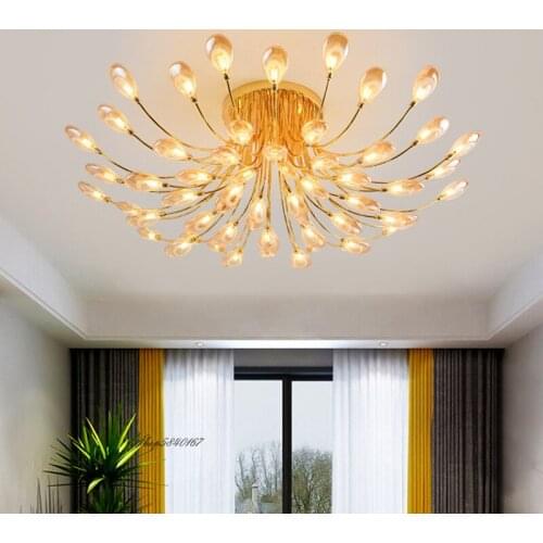 Modern Crystal Ceiling Lights Led Luxury Ceiling Hanging Lamps for Living Room Decor Loft Bedroom Lamps Lighting Ceiling Lamp