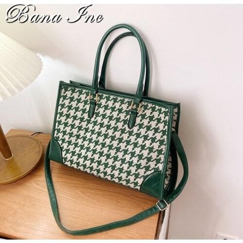 Houndstooth Pattern Crossbody Bag For Women 2021 New Fashion Large Capacity One-shoulder Messenger Bag Ins Famous All-match Tote