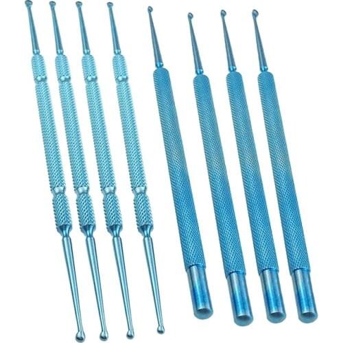 Titanium Double-ended Chalazion Curette Micro Ophthalmic Tweezers Ophthalmic Forceps Eye Instrument with 2.0mm3.0mm Diameter