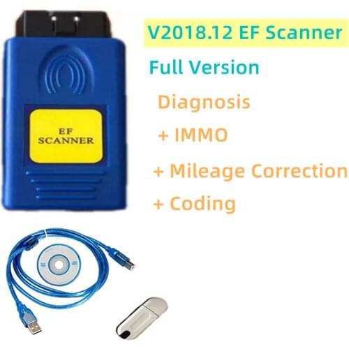 V2018.12 E/F Scanner II Full Version for BMW Diagnosis + IMMO + Mileage Correction + Coding 2018.12