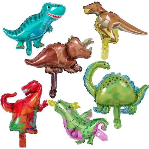 1Pc Mini Dinosaur Foil Balloons Green Red Happy Birthday Party Decoration Dinosaur Balloon Standing Animal Air Globos Kids Toys