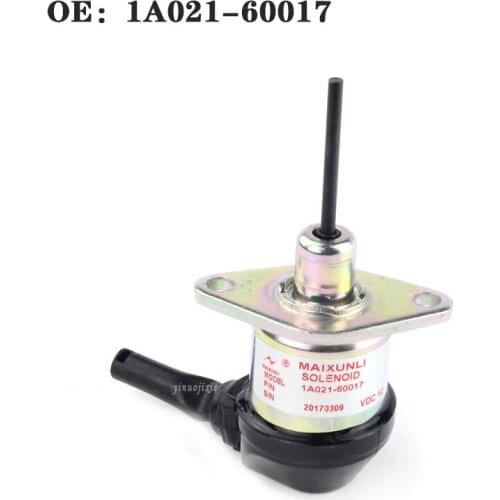 High quality Kubota/Komatsu PC56-7 flameout switch flameout solenoid valve 12V long needle OE:1A021-60017 Excavator parts