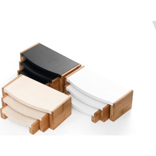 High Quality Bamboo Table Three-piece Jewelry Display Stand Earrings Nexklaces Pendants Jewelry Props Simple Jewelry Packaging