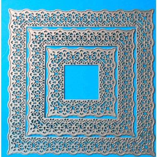 YINISE1164 Big Size Square Metal Cutting Dies For Scrapbooking Stencils DIY Album Cards Decoration Embossing Folder Die Cuts New