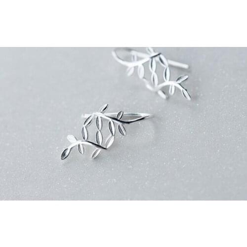 Exquisite 100% Real. 925 Sterling Silver jewelry Olive Branch ear Drop Earrings 8mm Wholesale Fine Jewelry GTLE1408