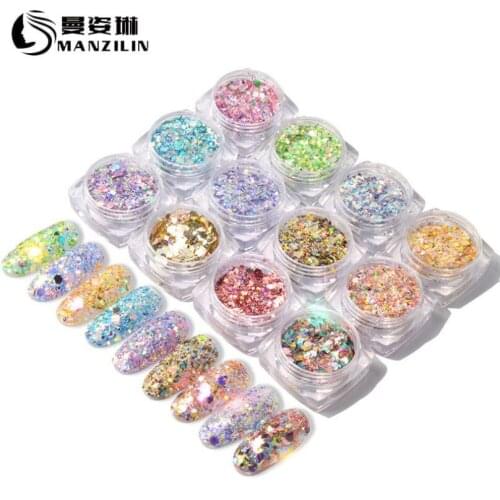 12-Jar powder Symphony glitter glitter powder Nail Art Sequins Glitter Nail Jewelry Symphony Gradient Nail Polish Sequin T1747