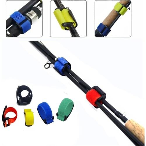4Pcs Reusable Fishing Rod Tie Holder Strap Fastening Tape Suspenders Fastener Hook Loop Cable Cord Ties Belt Fishing Accessories