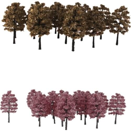 40PCS Plastic Model Trees Train Railway Scenery Landscape Layout 1:100 HO Trees Model Train Diorama Layout Set