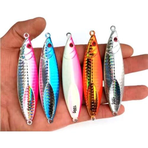 5PCS Deep sea Fishing Metal Jigging Jigbait Spoon Lure spoon Hook baits 60g