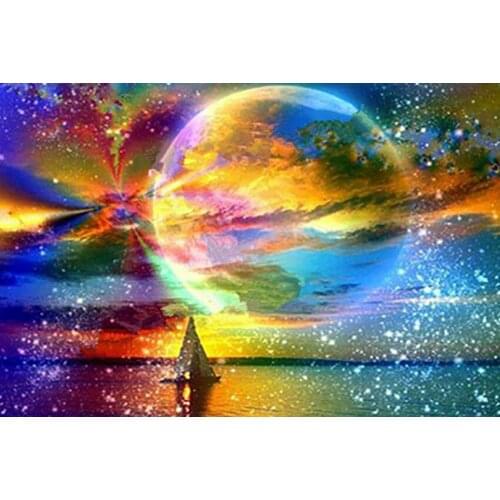 MM 14/16/18/28 CROSS STITCH Full Round Drill 5D DIY Diamond Painting " L6207 Sunset Scenery" 3D Embroidery Cross Stitch