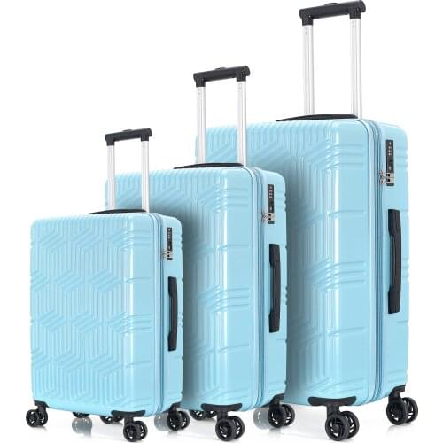 Luggage 3pc set abs+pc luggage hardside suitcase light weight 180821203