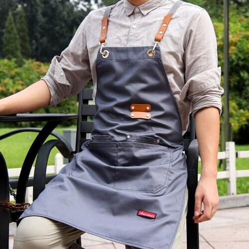 Apron Fashion Female Milk Tea Shop Baking Custom LOGO Printing Flower Shop Canvas Restaurant Mens Waiter Overalls