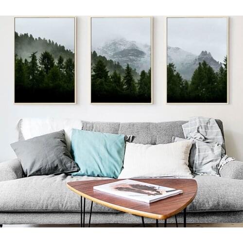Forest Photographs Nordic Poster Landscape Canvas Painting Mountain Wall Art Pictures For Living Room Modern Decorative Prins