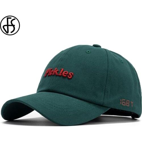 FS Fashion Green 3D Embroidery Baseball Cap For Men 2021 Summer Simple Personality Hip Hop Face Caps Women Bone Trucker Hat
