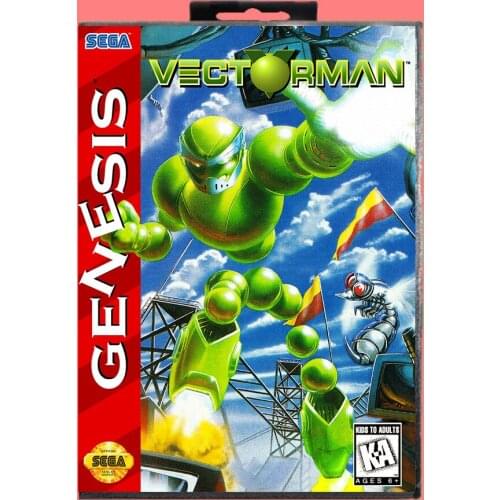 Vector man 16 Bit MD Game card with Retail Box For Sega Genesis & Mega Drive
