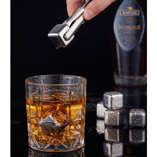 Sumer Chilling Stones Reusable Stainless Steel Ice Cubes Cool Glacier Rock Neat Drink Freezer Gel Wine Whiskey Stones Great Gift