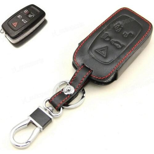 Leather Case Cover Holder Fit For Land Range Rover Evoque Sport LR4 Remote Smart Key KOBJTF10A LR078921 LR050787 LR059384
