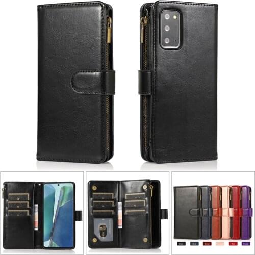 Leather Purse Case For Samsung Galaxy Note 20 Ultra 10 S20 Plus A21S A51 A71 A41 A31 Zipper Wallet Card Cover Coque Etui Hoesje