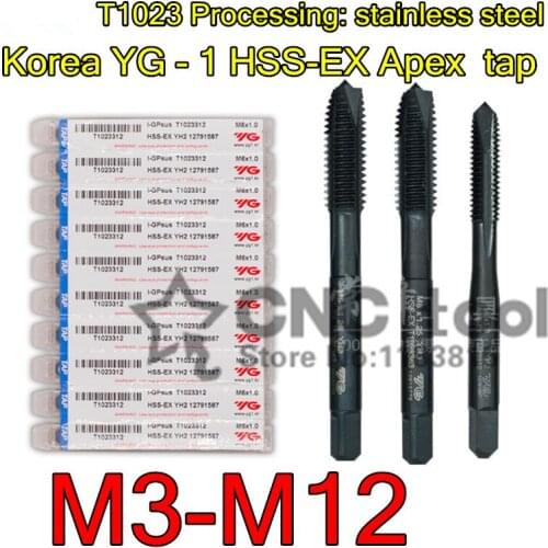 M3 M4 M5 M6 M7 M8 M10 M12 Korea YG - 1 T1023 HSS-EX Apex tap T1023 Processing: stainless steel Free shipping