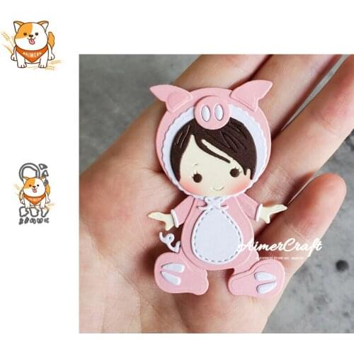 Pig Baby Animal Metal Cutting Dies Mold Knife Scrapbooking Stencil DIY Embossing Craft Die Cuts Card Making New Dies For 2020